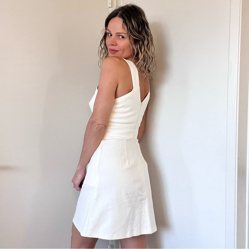 Reformation Kaia Denim Patch Pocket Dress White - Picture 7 of 11